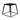 Black metal bar stool table base with square top and sturdy steel frame