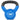A blue kettlebell with a cast iron handle, featuring a white circular logo on the front that reads '10 CAP' in white text, set against a plain white background.