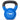 A blue kettlebell with a cast iron handle, featuring a white circular logo on the front that reads '40 CAP' in white text, set against a plain white background.