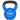 A blue kettlebell with a cast iron handle, featuring a white circular logo on the front that reads '45 CAP' in white text, set against a plain white background.