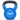 A blue kettlebell with a cast iron handle, featuring a white circular logo on the front that reads '50 CAP' in white text, set against a plain white background.