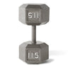 Grey metal stake marker with raised “111” numerals, textured surface for garden labeling