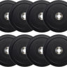 CA Pro weight plates set, black 1-inch steel inserts, durable rubber-coated gym plates
