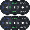 CAF rubber weight plates set, black 45 25 10 lb with center hole for gym strength training