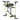 Black adjustable workout bench pad with steel frame, measures with dimensions diagram
