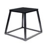 Black metal bar stool table base with square top and sturdy steel frame