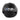 Black 8 lb medicine ball with durable leather-grain texture, grip seams and 3.6 kg weight mark