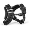 Black fabric bike handlebar bag with zip closure and mounting straps