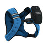 Blue and black fabric protective golf club head cover with secure zip closure