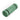 A green textured yoga mat rolled up, secured with two black bands, shown on a clean white background.