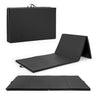 Black folding mat shown in different folding configurations on a white background