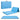 Blue folding mat shown in different folding configurations on a white background