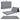 Gray folding mat shown in different folding configurations on a white background