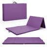 Purple folding mat shown in different folding configurations on a white background.