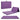Purple folding mat shown in different folding configurations on a white background.