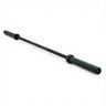 Black elastic resistance band, adjustable fitness workout tool with textured grip handles