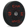 Black CAP bowling ball with red speckle graphic, durable urethane shell and 2-finger grip