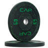 Black and green EVA cap with C.A.P. logo, speckled pattern and metal key ring hole