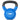 A blue kettlebell with a cast iron handle, featuring a white circular logo on the front that reads '15 CAP' in white text, set against a plain white background.