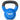 A blue kettlebell with a cast iron handle, featuring a white circular logo on the front that reads '20 CAP' in white text, set against a plain white background.