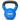 A blue kettlebell with a cast iron handle, featuring a white circular logo on the front that reads '25 CAP' in white text, set against a plain white background.