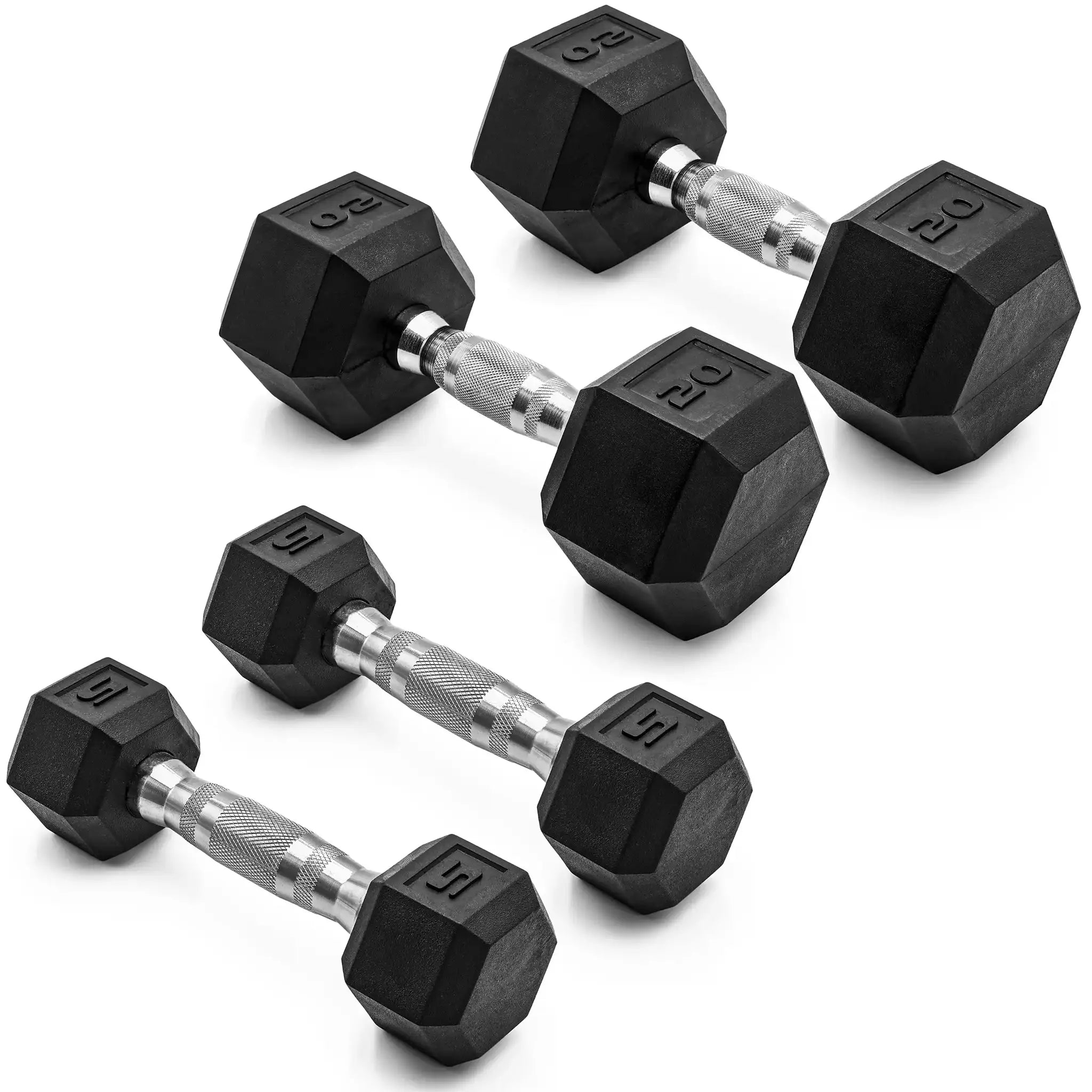 CAP 50 lb Rubber Hex Dumbbell Set